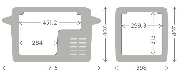 Wymiary lodówki samochodowej CFF 35